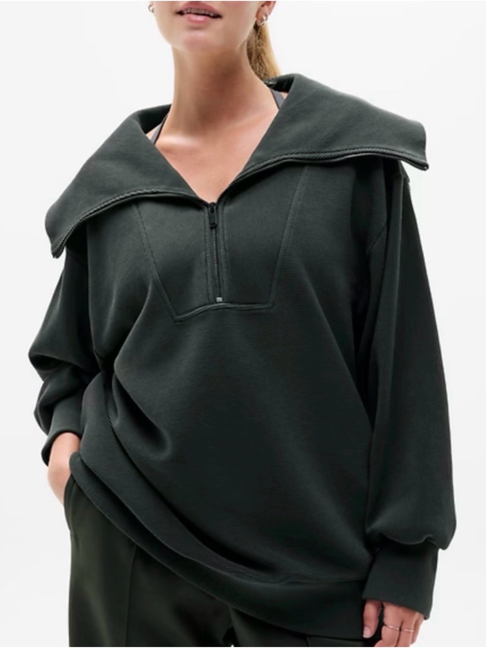 Athleta Ribbed Oversized Collar Sweater